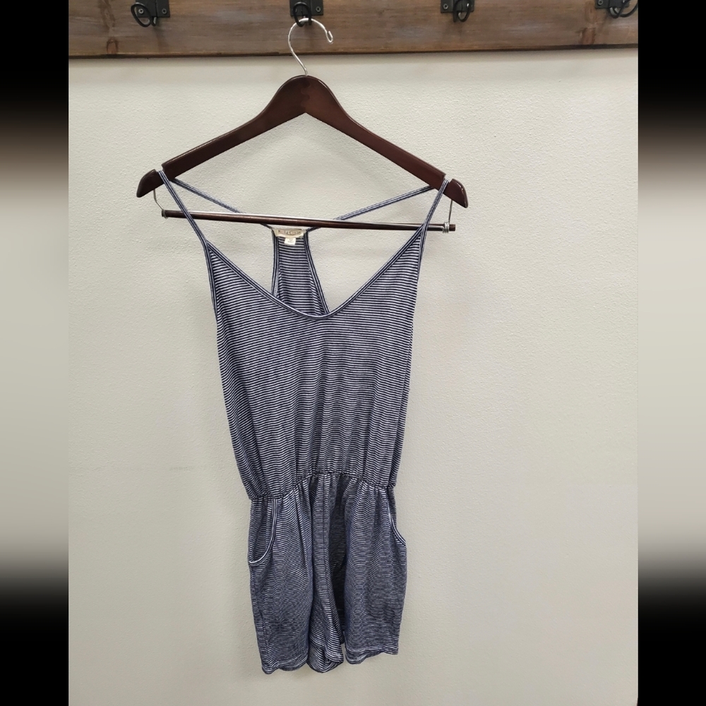 Rolla Coaster Navy and White Striped Romper